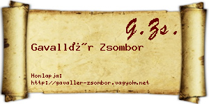 Gavallér Zsombor névjegykártya